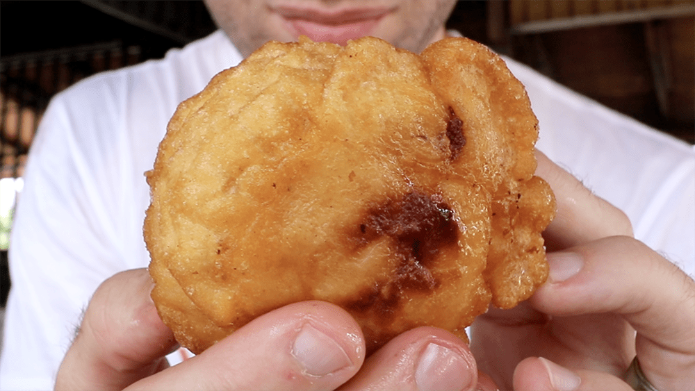 Relleños de papa, a Puerto Rican food  made from deep-fried mashed potatoes stuffed with ground beef