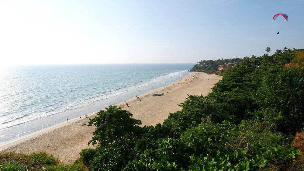 Varkala Cliff in South India near Kappil Beach