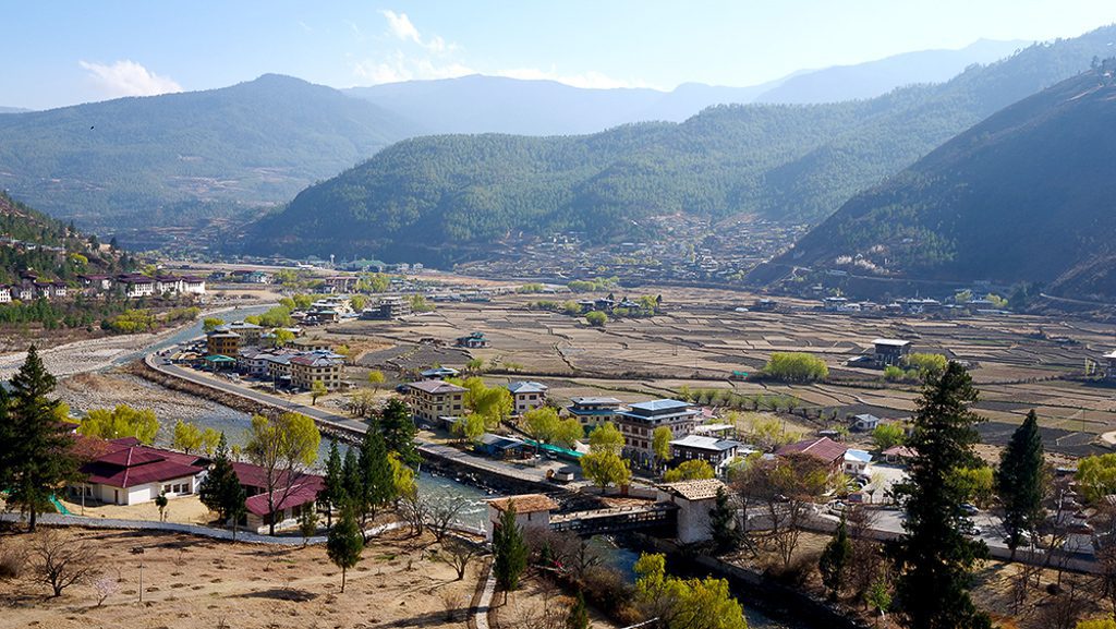 The town of Paro, Bhutan