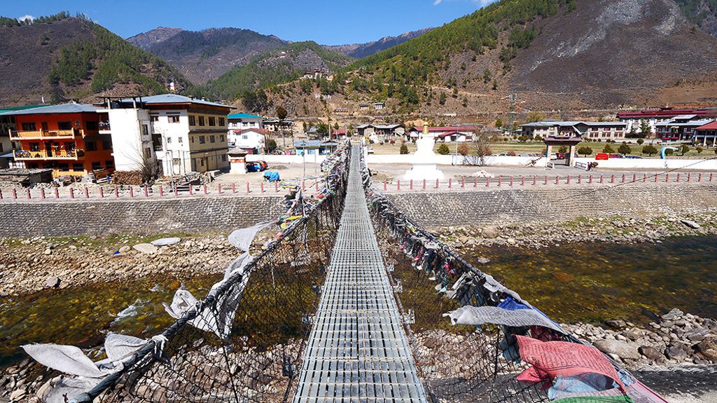 A bridge spanning the Haa Chhu River in Haa Valley, Bhutan.
