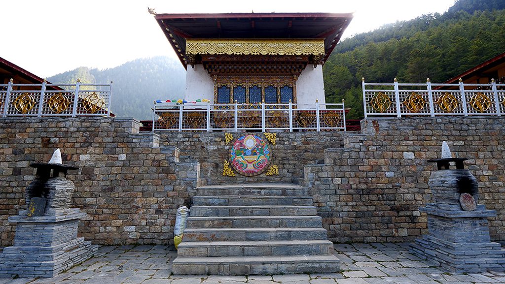 Lhakhang Karpo (The White Temple) in Haa Valley, Bhutan.