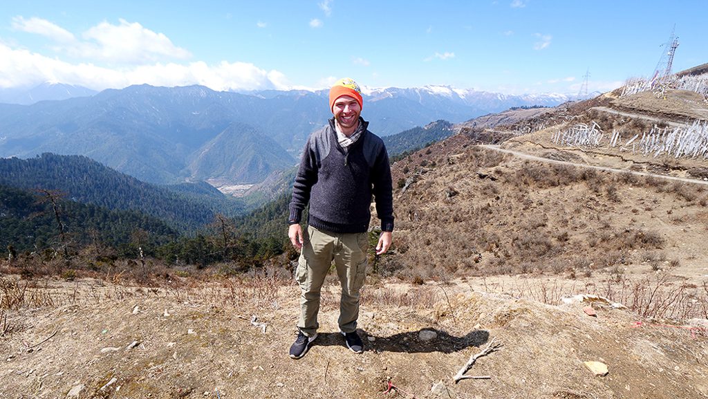 At Chele La Pass on the way to Haa Valley, Bhutan