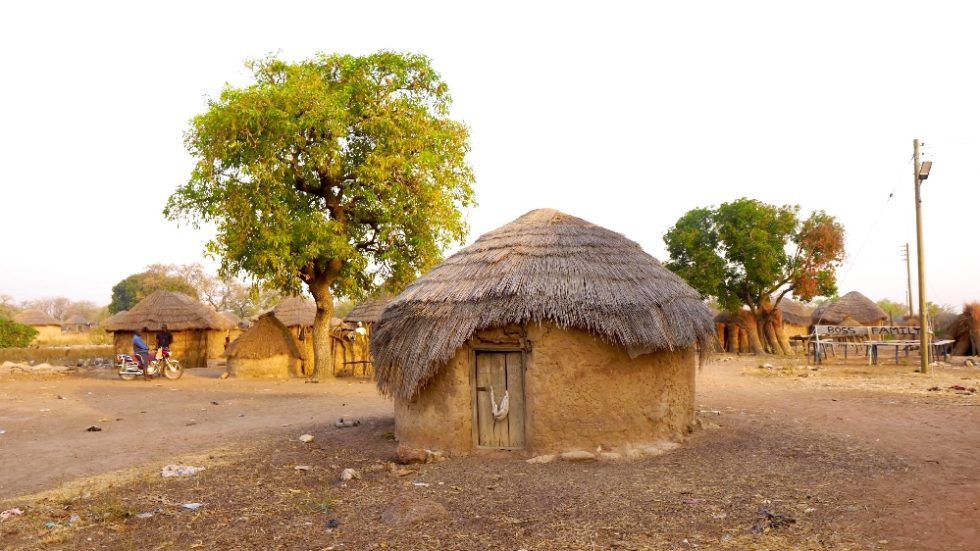 African home made from sand and grass