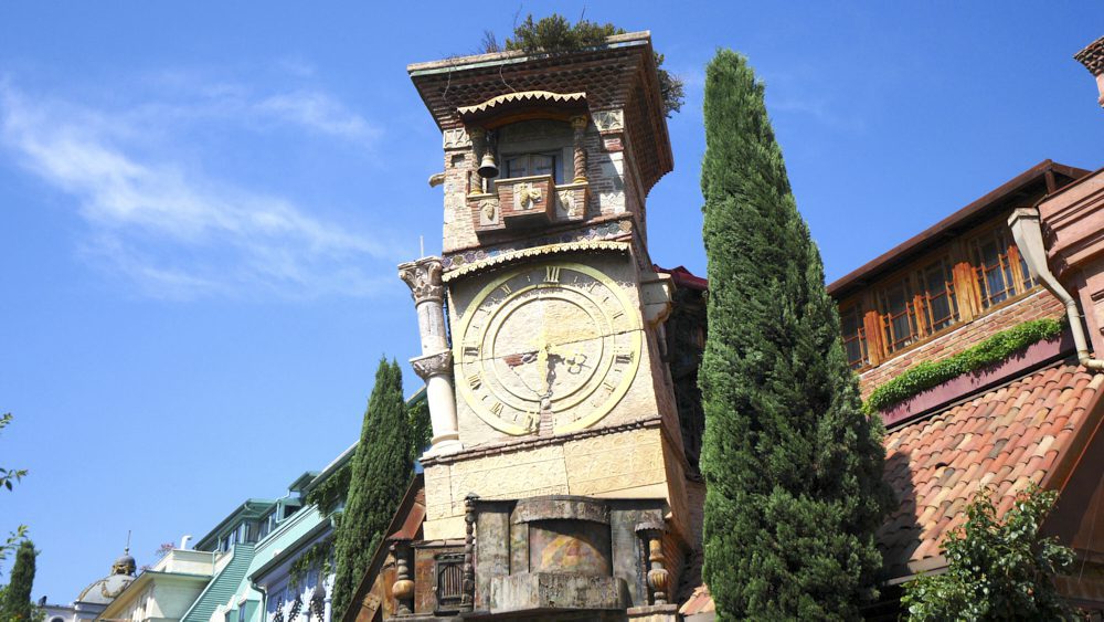 The unique Clock Tower of Tbilisi, Georgia