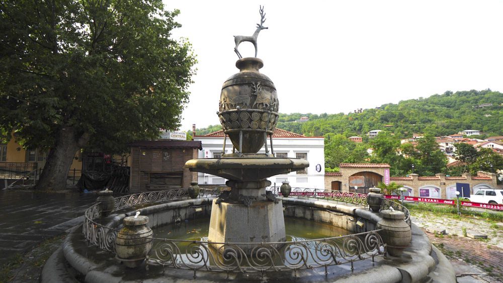 The fountain in the main square in Signagi, Georgia