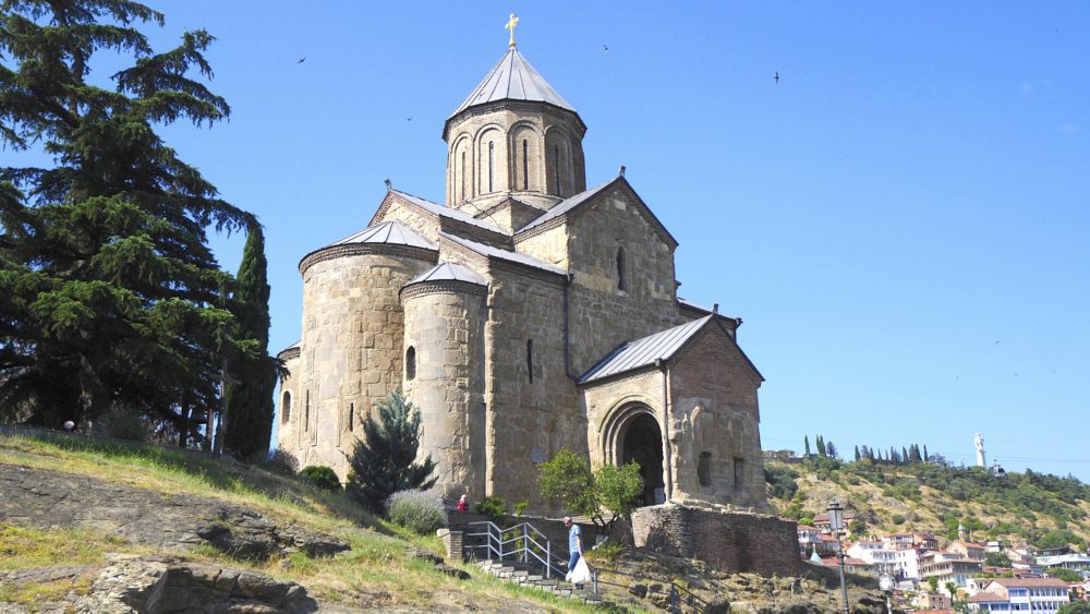 The 13th-century Metekhi Church in Tbilisi, Georgia