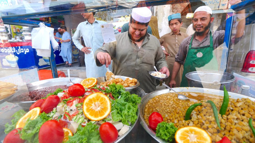 Street food vendors in Mardan, Pakistan