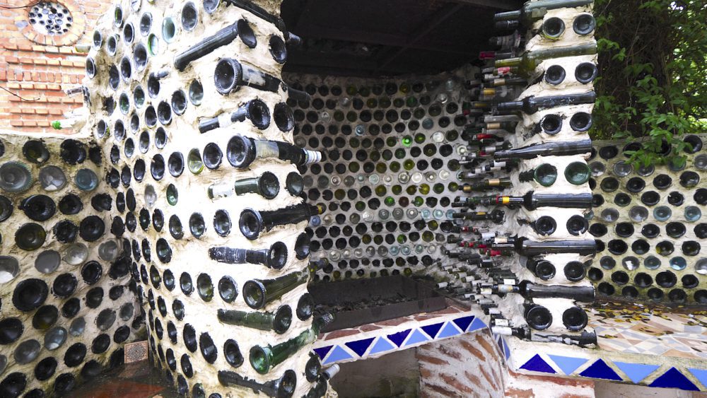 The bottle walls at Don Alejandro Winery