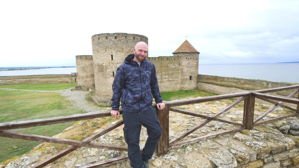 David Hoffmann admiring the view at Bilhorod-Dnistrovskyi Fortress outside of Odessa, Ukraine