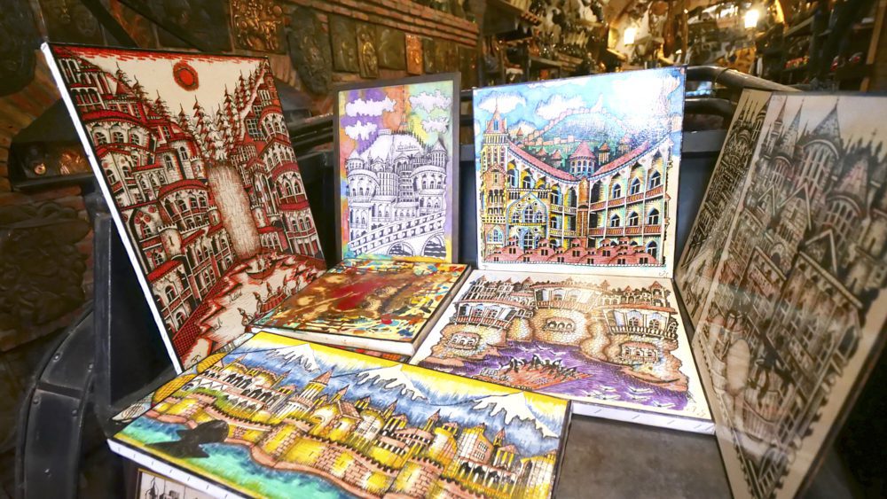 Paintings by an artist in Tbilisi, Georgia