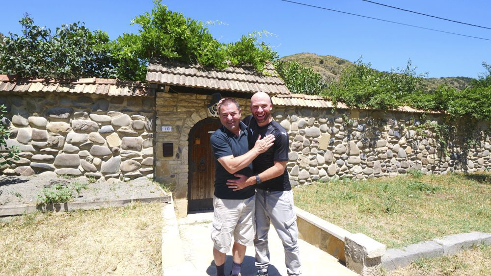David Hoffmann and a local named Zaza outside of Tbilisi, Georgia