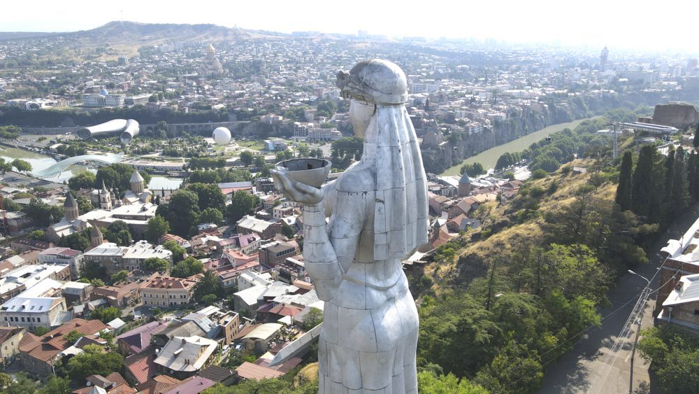 The Mother of Georgia Monument watching over the city of Tbilisi, Georgia