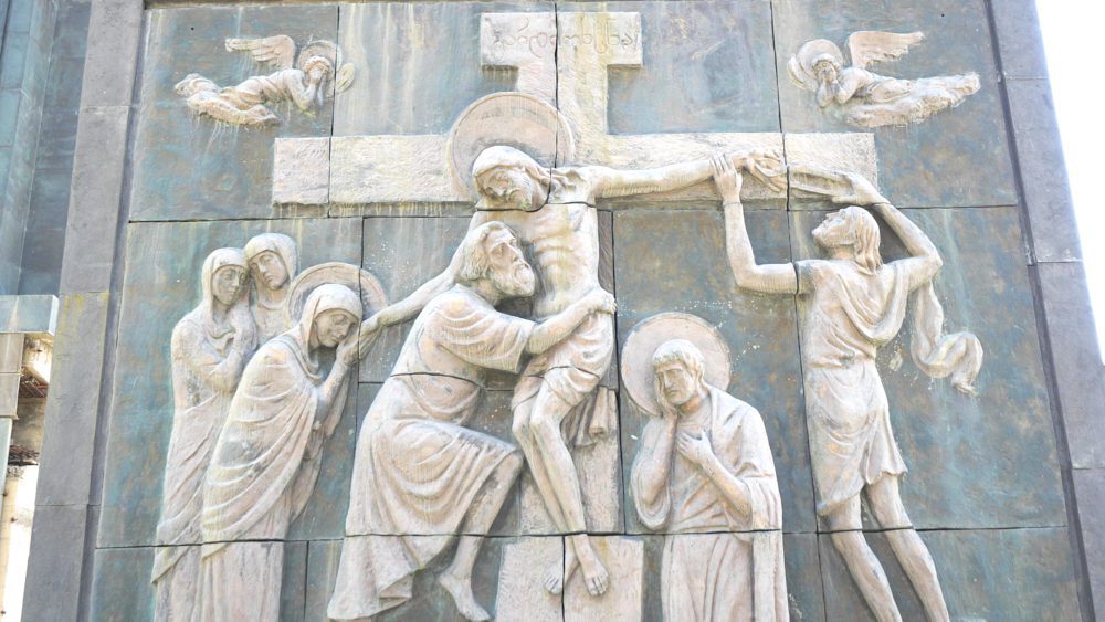 A depiction of Jesus Christ's crucifixion at the Chronicles of Georgia