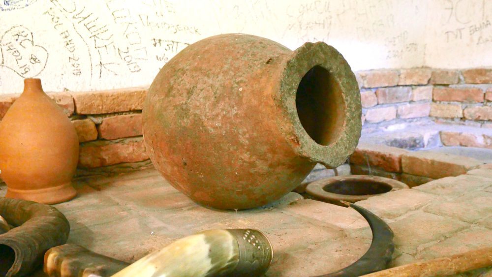 A qvevri pot, used to age wine in the Kakheti Wine Region of Georgia