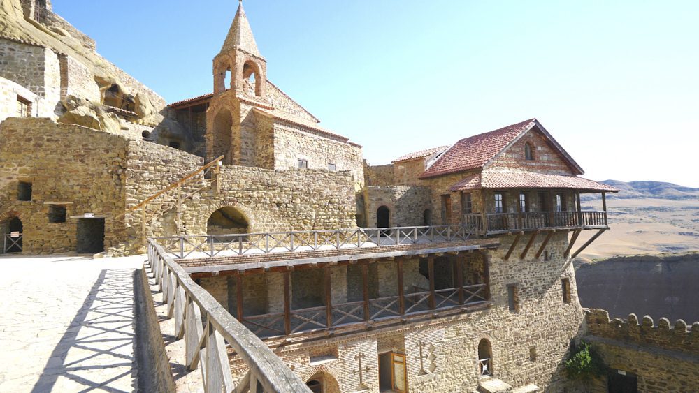 A balcony at David Gareja Monastery in Kakheti, Georgia