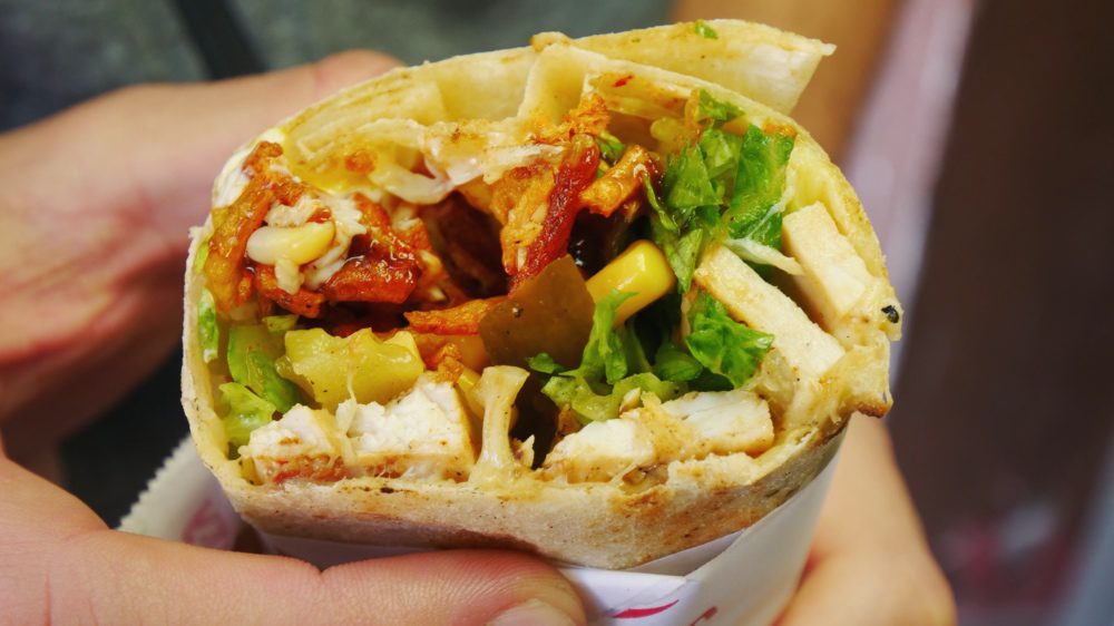 Delicious wrapped sandwich in Beirut