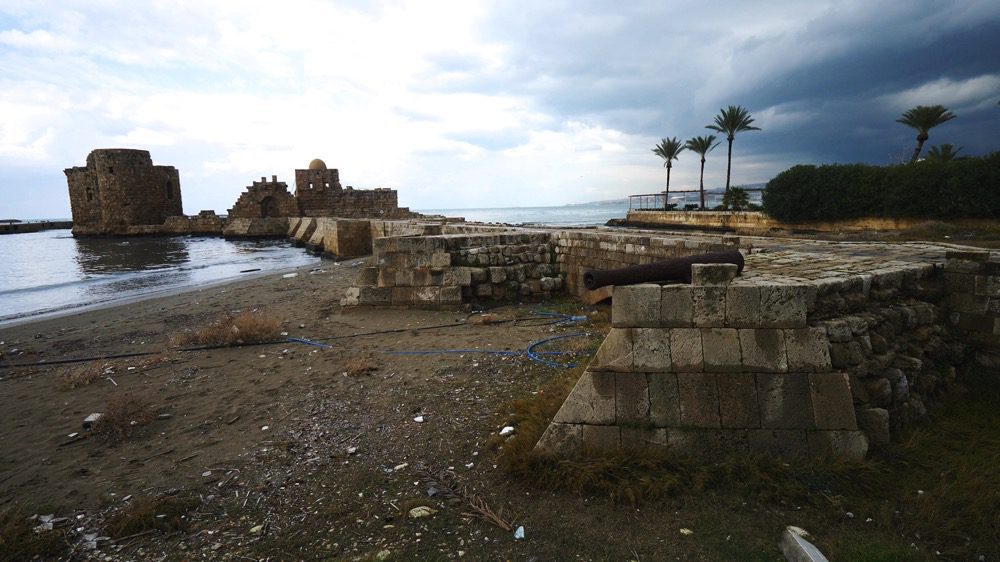 Land shot of Sidon Sea Castle