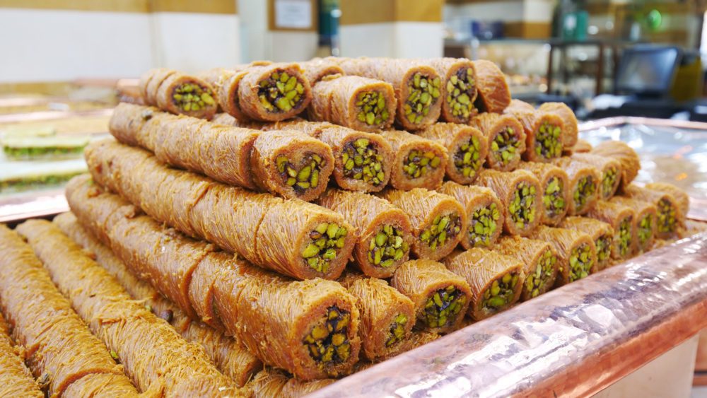 Lebanese sweets at Palace of Sweets in Tripoli, Lebanon