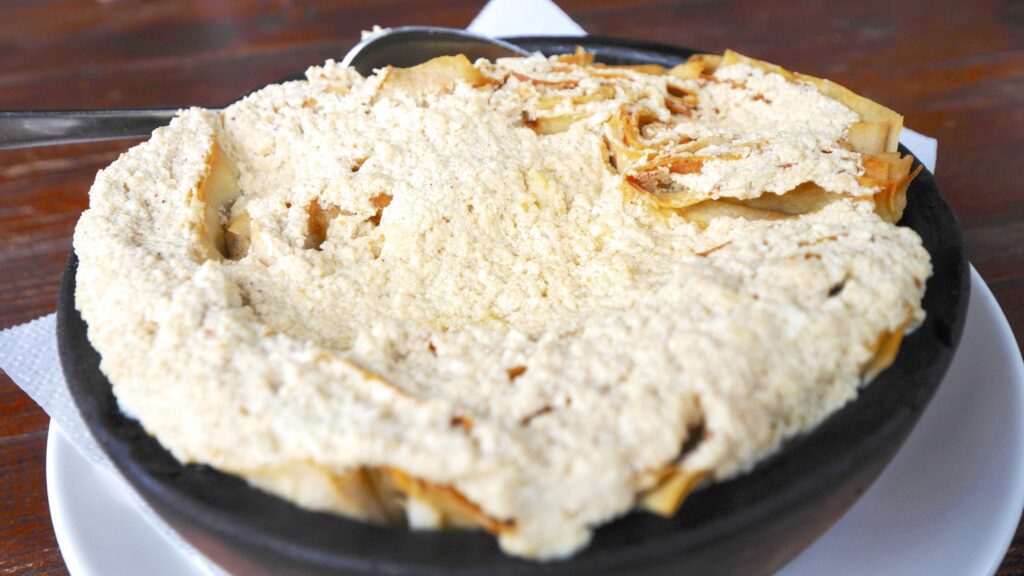Sinori, a Georgian food consisting of flatbread rolls topped with cheese | David's Been Here