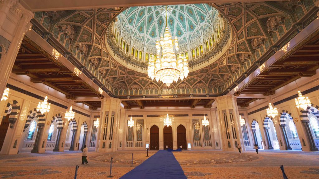 Interior of the Sultan Qaboos Grand Mosque