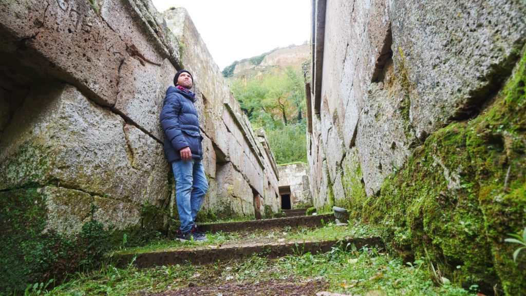 Exploring the ruins of the Necropolis at Crocifisso del Tufo in Orvieto, Umbria, Italy | David's Been Here
