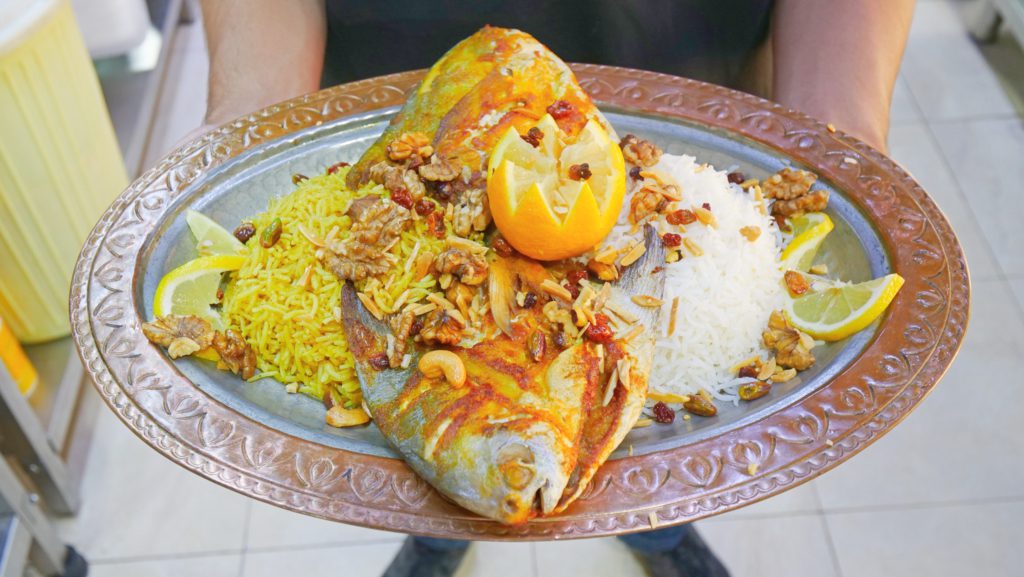 Zubaidi fish with two types of rice and lemon | Davidsbeenhere