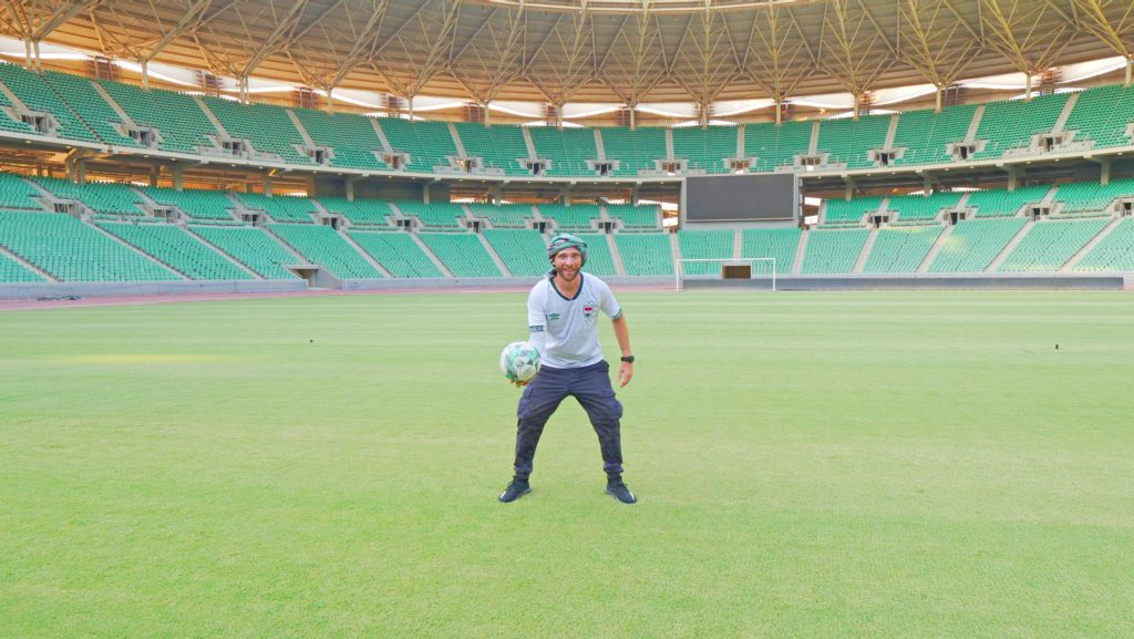 On the pitch at Basra International Stadium | Davidsbeenhere