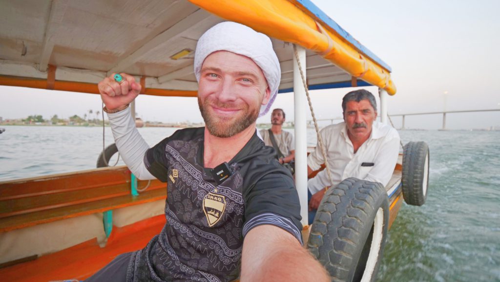 Taking a boat ride on the Persian Gulf off the coast of Basra, Iraq | Davidsbeenhere