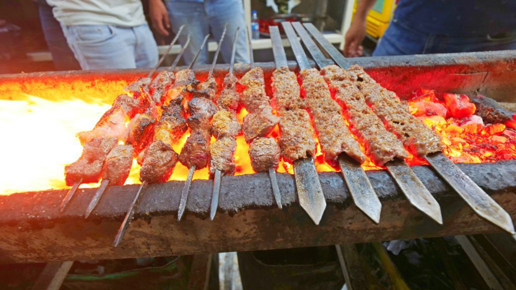 Lamb kebabs sold in Bab Al-Jadeed | Davidsbeenhere
