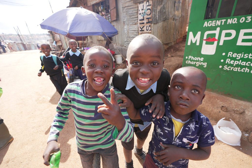 Joyful local kids in the Kibera neighborhood | Davidsbeenhere