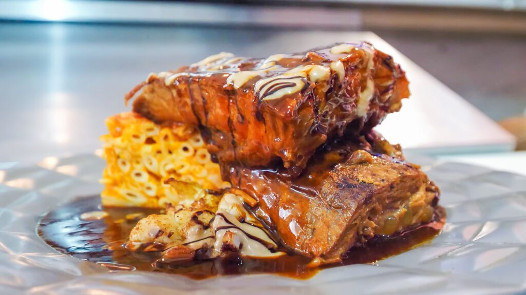 Barbados rum infused ribs and macaroni pie at Rum Stop Restaurant | Davidsbeenhere