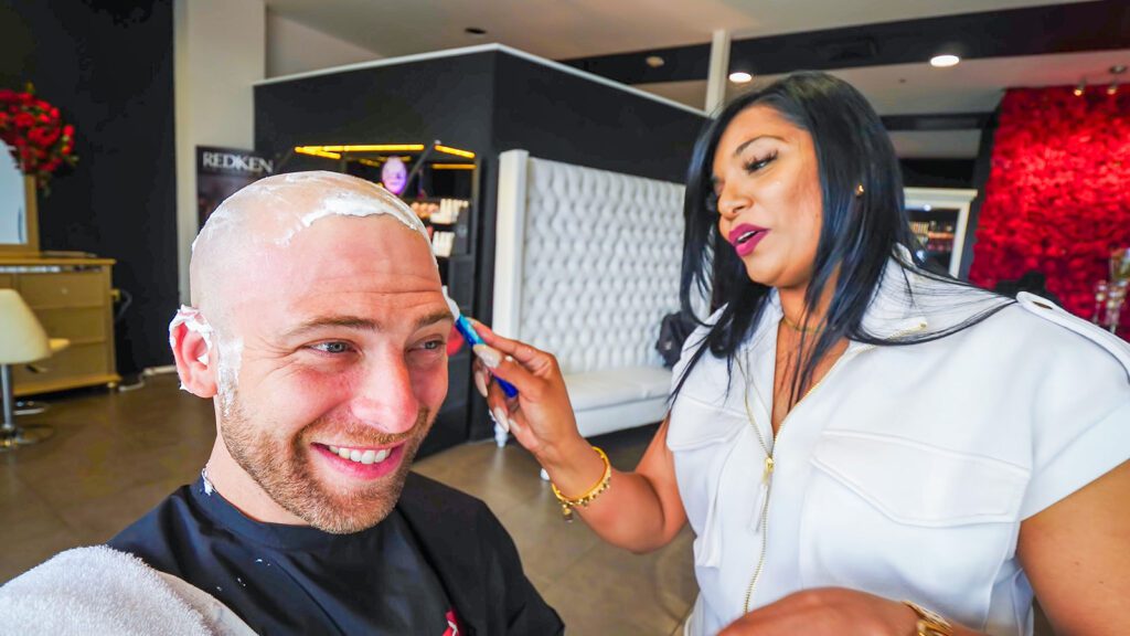 David Hoffmann enjoys a haircut from celebrity hairstylist Candice Mohan | Davidsbeenhere