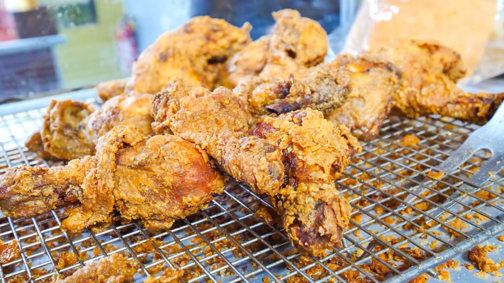 Freshly fried Caribbean chicken at Block 22 in Tobago | Davidsbeenhere