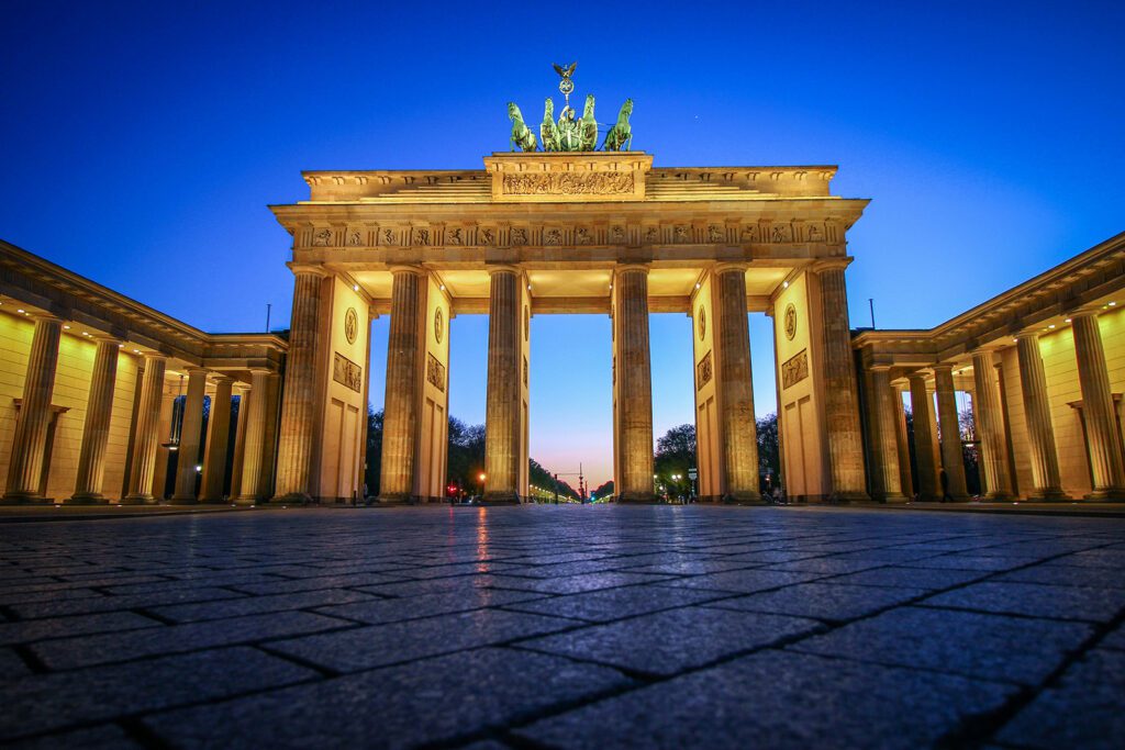 Brandenburg Gate, one of the top things to do in Berlin, at twilight | Davidsbeenhere