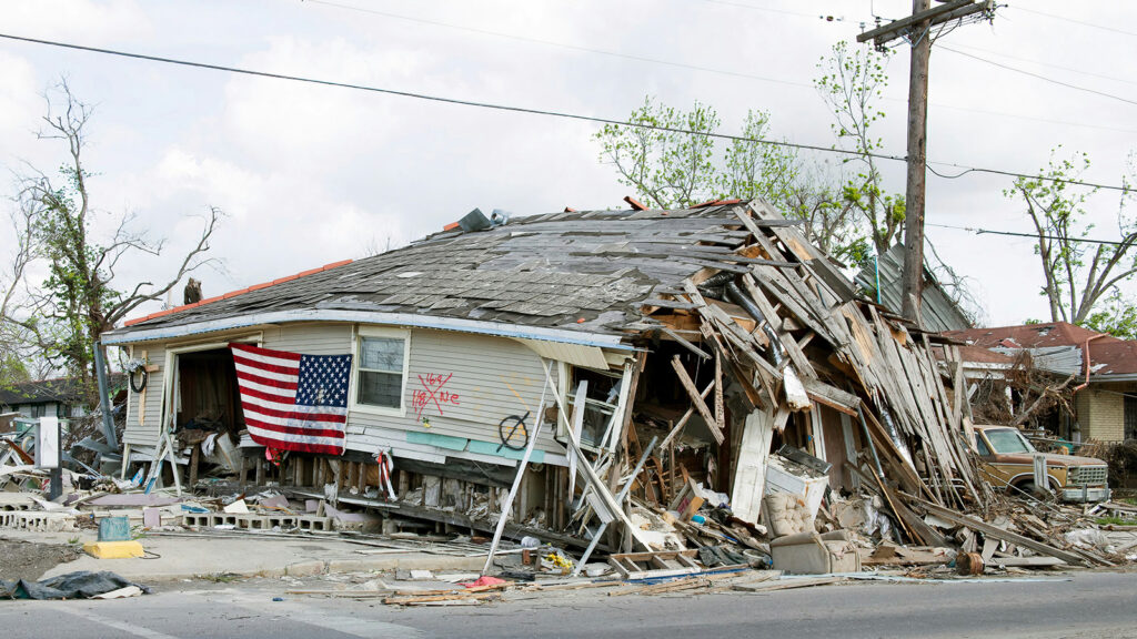 A house nearly completely destroyed by Hurricane Katrina in 2005 | Davidsbeenhere