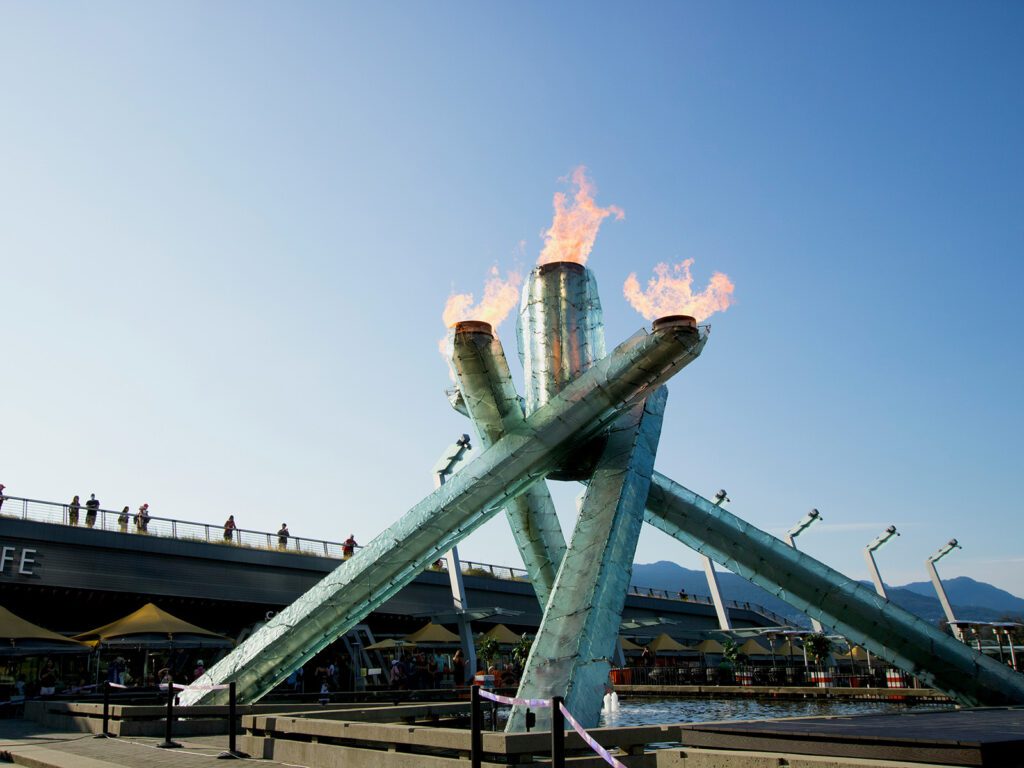 The lit Olympic Cauldron at the Vancouver Winter Olympics in 2010 | Davidsbeenhere