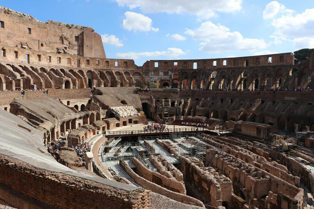 The interior of the famed Roman Colosseum in Rome, Italy | Davidsbeenhere